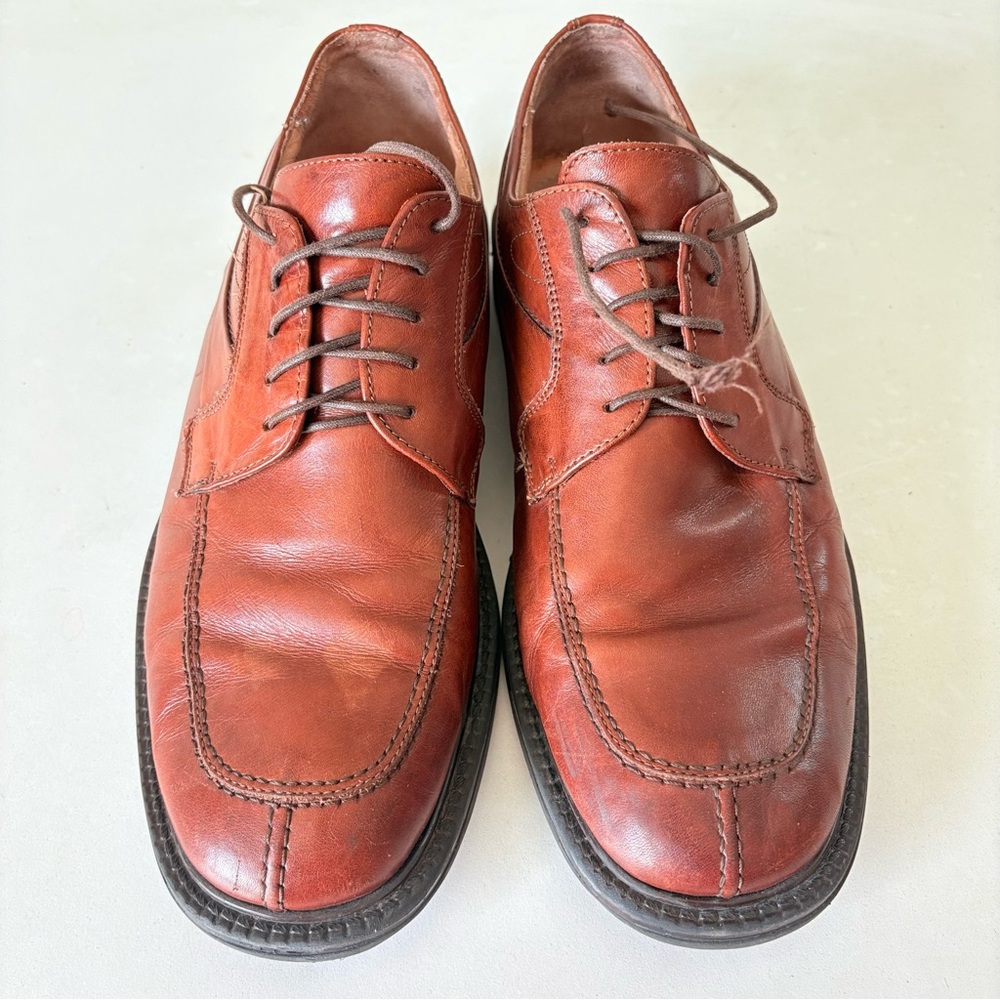 Bostonian Rust Brown Leather Derby Shoes Lace Up Men’s Size 11 M Made In Italy